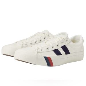 PRO-Keds Royal Plus Canvas Sneakers WhiteNavy Red Blue Size 8 Mens Retro Low Top